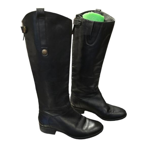 Sam‎ Edelman Black Leather Riding Tall Boots Size 6 - Picture 1 of 10